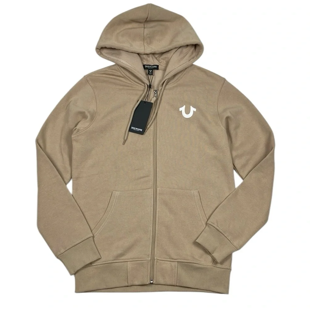 True Religion Zip Hoodie Buddha Logo Seal Sweatshirt NWT
